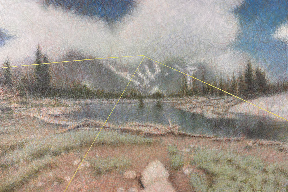 Norman Leto, Bir Raytrace G&ouml;l&uuml;, Tuval &Uuml;zerine Yağlıboya 120x80cm, 2024